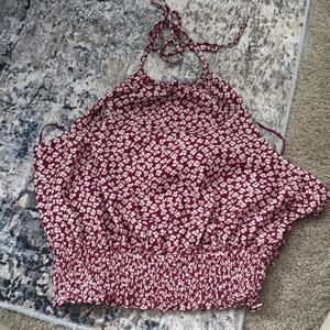 Sienna Sky Burgundy and White Floral Tank Top